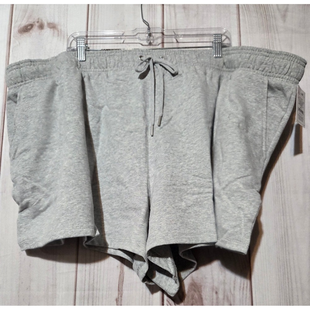 Auden Womens Plus Size‎ 4X Gray Heather Lounge Sleep Shorts High Rise NWT